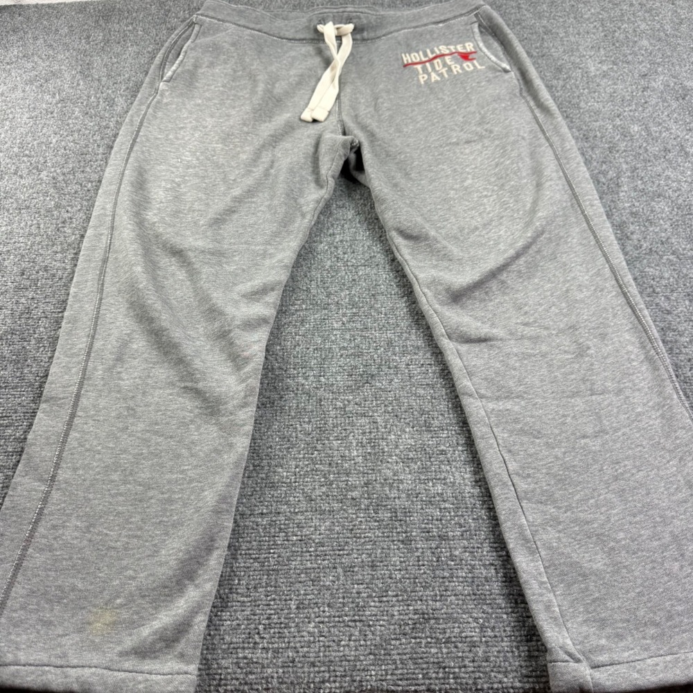 Hollister Sweatpants XL Gray Tide Patrol Graphic Drawstring Mens Flaw